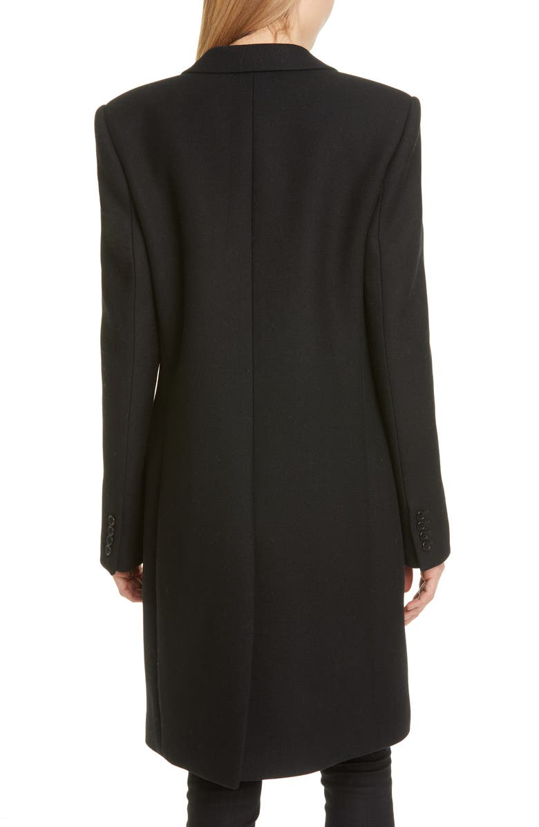 Saint Laurent Reefer Wool Coat, Alternate, color, 