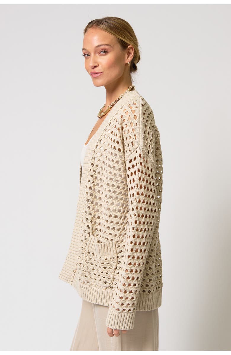 Central Park West Iris Braided Trim Duster, Alternate, color, Taupe
