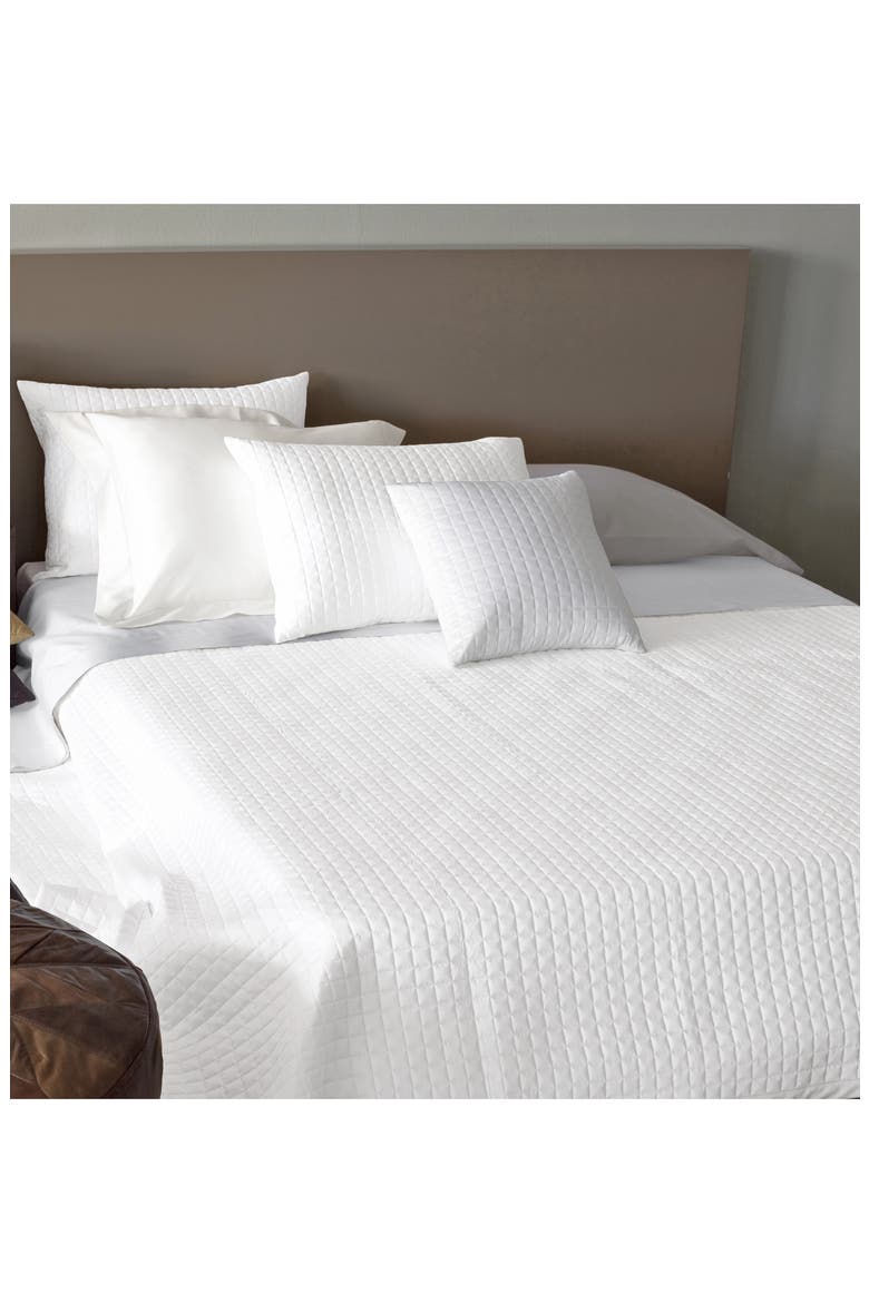 Masaccio 300 Thread Count Quilted Coverlet, Main, color, WHITE