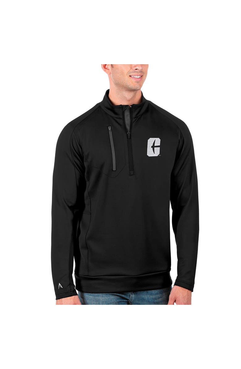 ANTIGUA Men
s Antigua Black/Charcoal Charlotte 49ers Generation Half-Zip Pullover Jacket, Alternate, color, 