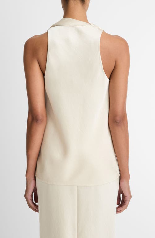 Vince Sleeveless Scarf Satin Top In Neutral