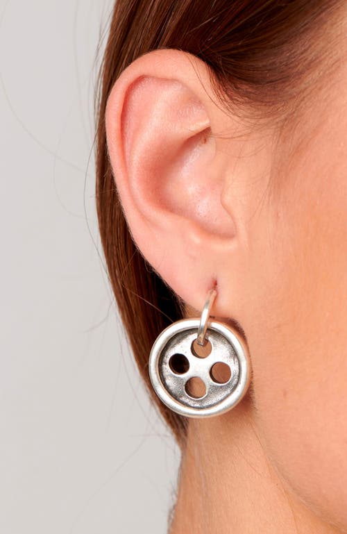 Unode50 Button & Needle Earrings In Metallic