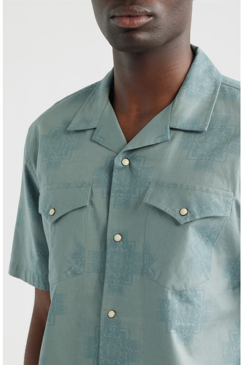 Short Sleeve Snap-Up Western Shirt, Alternate, color, CHIEF JOSEPH GREEN
