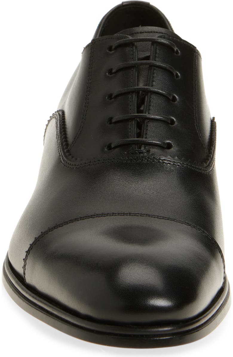 FERRAGAMO Boston Cap Toe Oxford, Alternate, color, Nero
