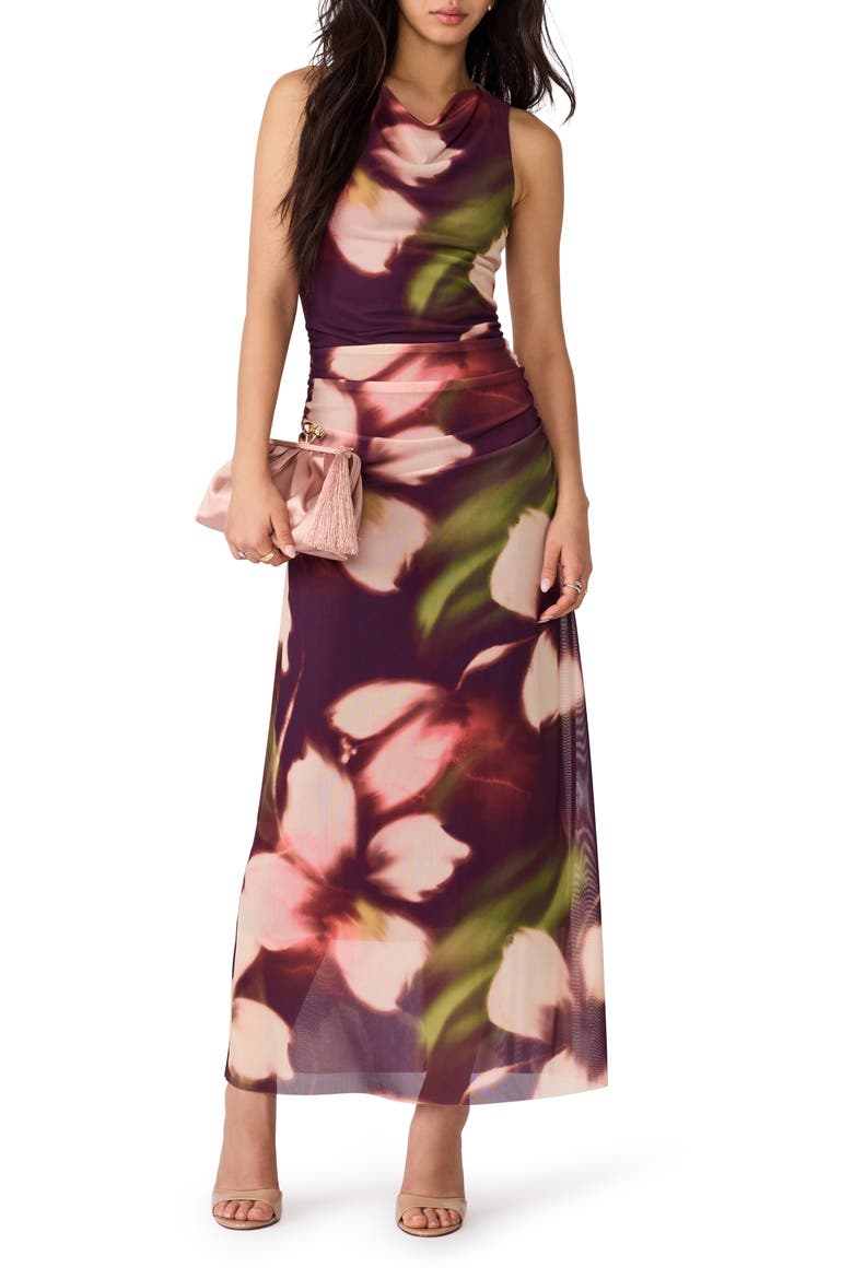 Rylen Floral Cowl Neck Maxi Dress, Main, color, BLURRY FLORAL