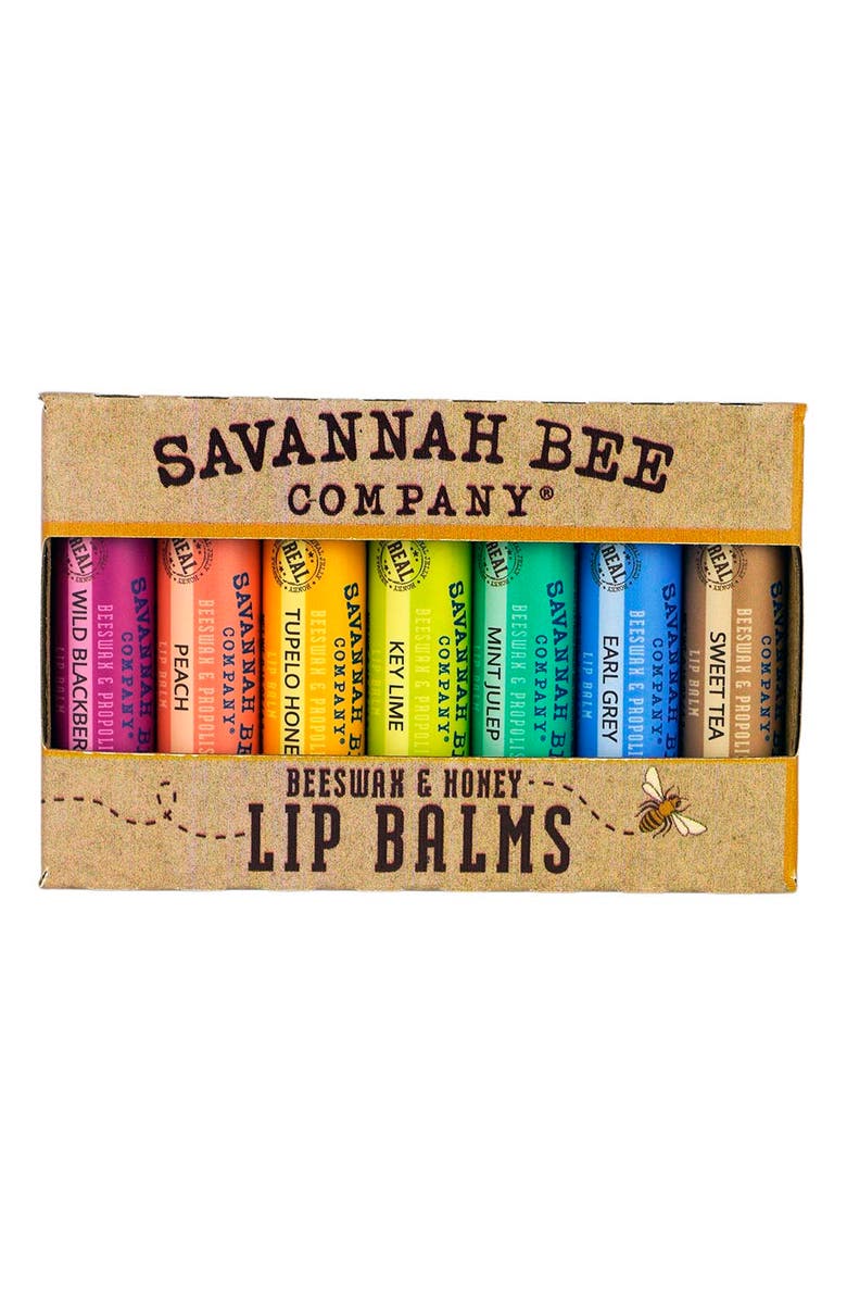 SAVANNAH BEE COMPANY Beeswax and Honey Lip Balms 7pc, Main, color, NO COLOR