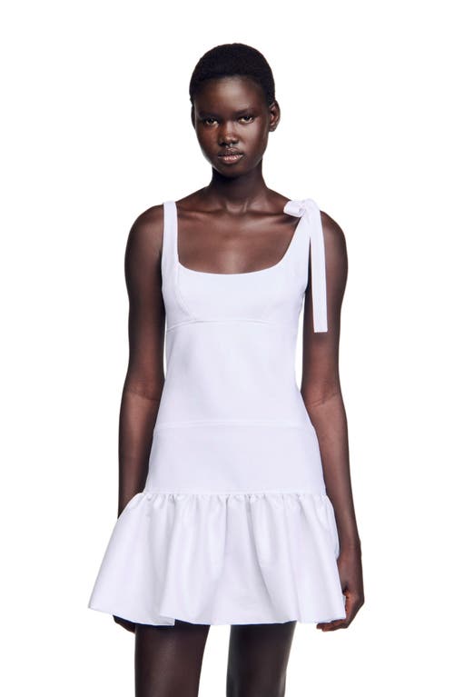 Sandro Lolita Mixed-media Mini Dress In White