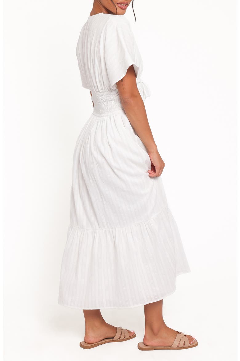 Edel Plunge Neck Cotton Maxi Dress, Alternate, color, WHITE