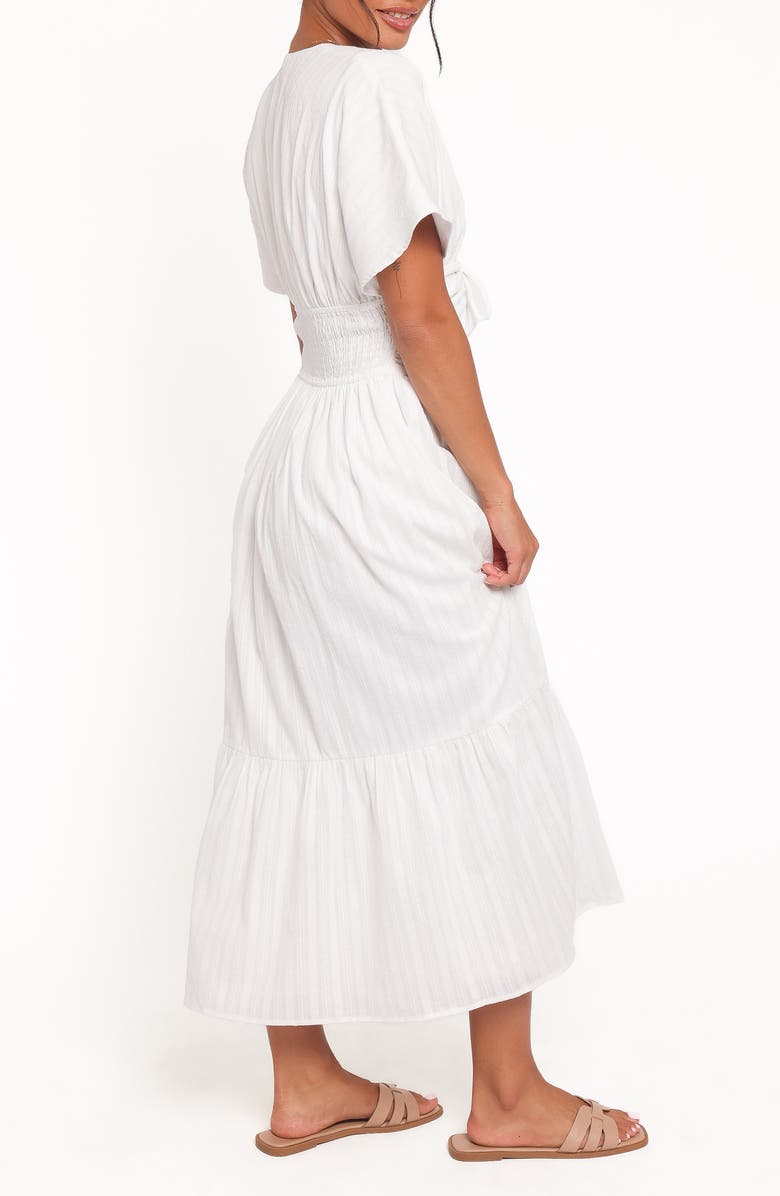 Petal & Pup Edel Plunge Neck Cotton Maxi Dress, Alternate, color, White