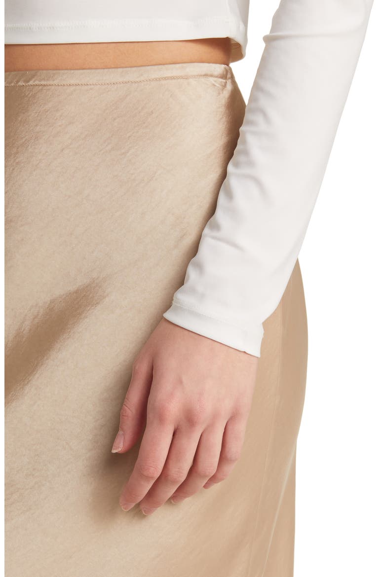 Satin Maxi Skirt, Alternate, color, BEIGE HUMMUS