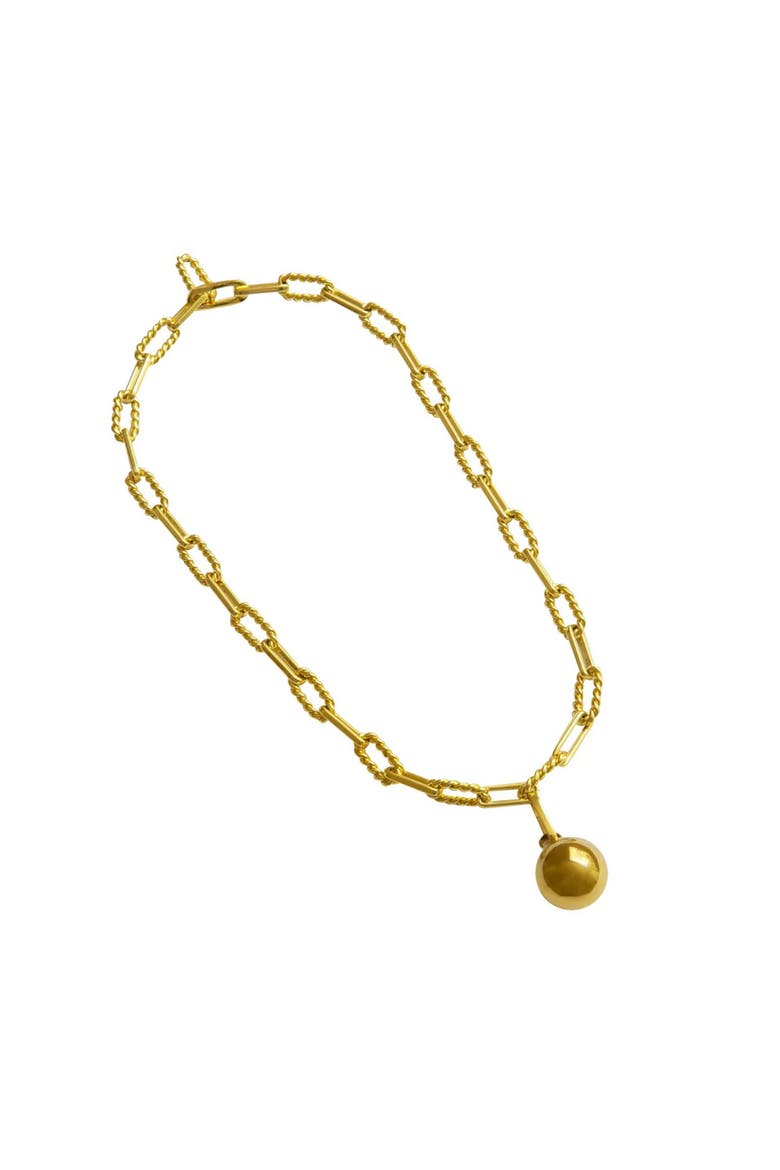 Gold Ball Pendant Necklace, Main, color, Gold