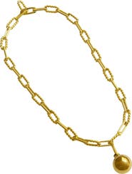 Outofoffice Gold Ball Pendant Necklace