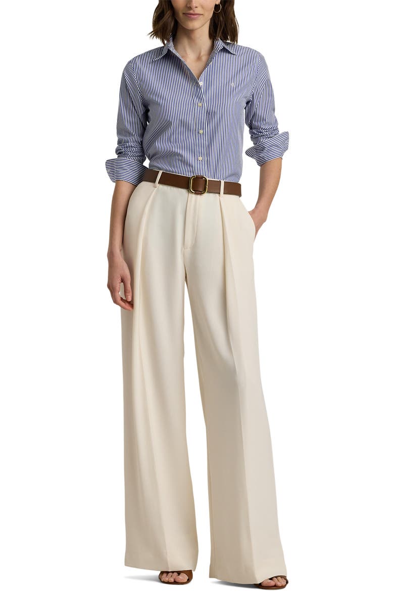 Lauren Ralph Lauren Stripe Easy Care Cotton Shirt, Alternate, color, Blue/White