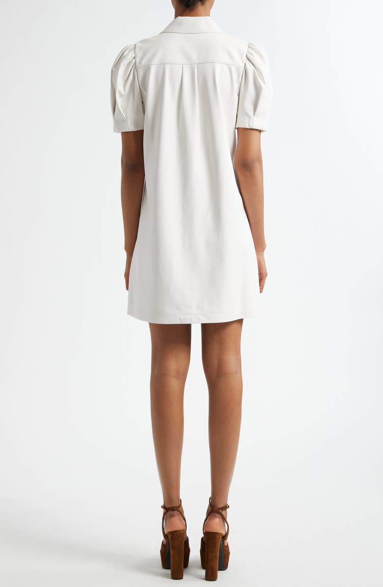 Alice + Olivia Jem Faux Leather Shift Dress, Alternate, color, Off White