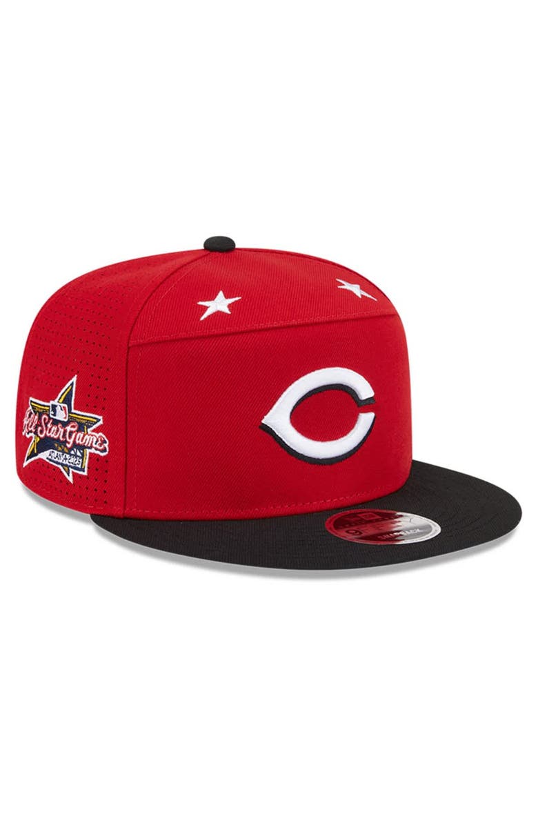 New Era Men's New Era Red/Black Cincinnati Reds 2025 MLB All-Star Game Side Patch 9FIFTY Snapback Hat, Main, color,