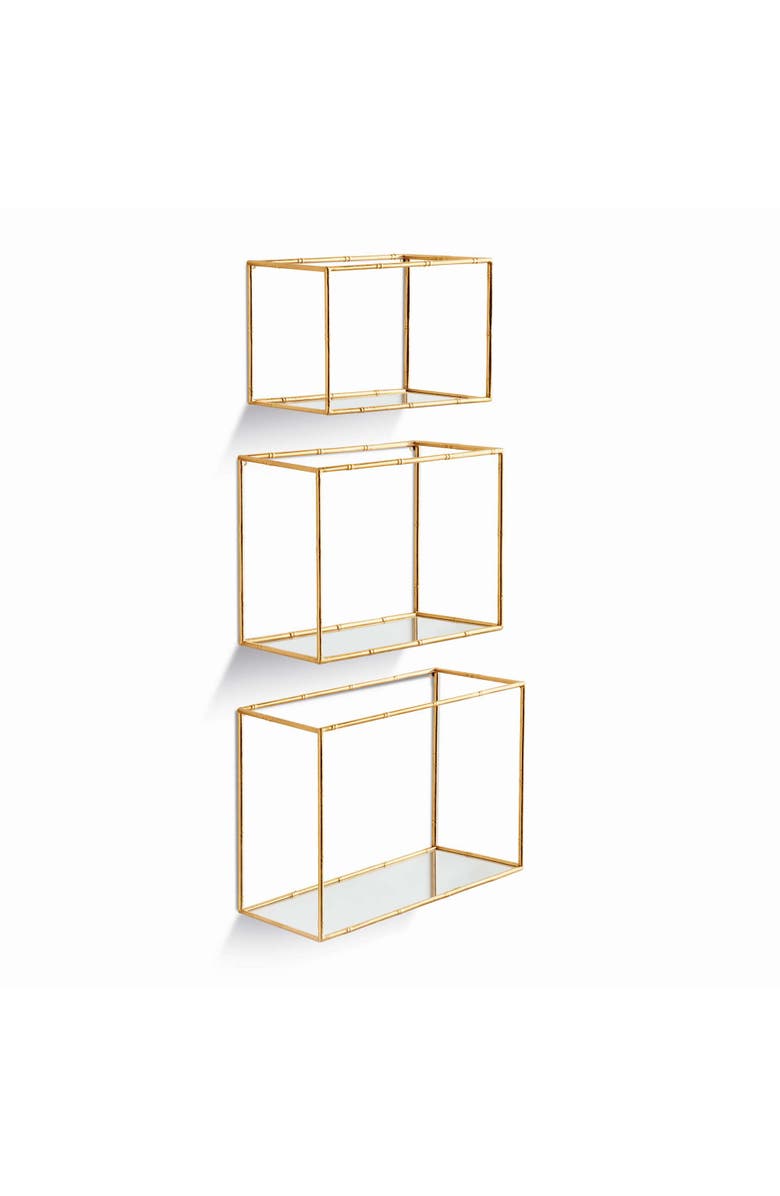 Napa Home & Garden Daphne Mirrored Wall Shelves Set Of 3, Main, color, Gold