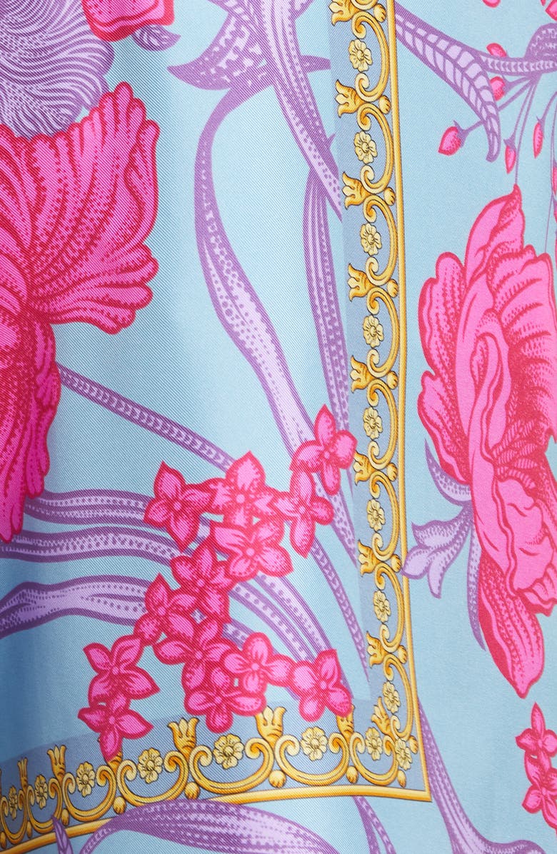 Versace Acid Bouquet Print Silk Basketball Shorts, Alternate, color, 