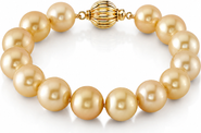 The Pearl Source 11-12mm Golden South Sea Pearl Bracelet
