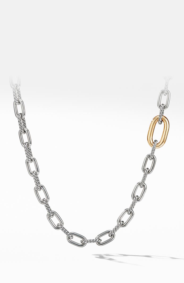 David Yurman DY Madison<sup>®</sup> Convertible Chain Link Necklace with 18k Yellow Gold, Main, color,