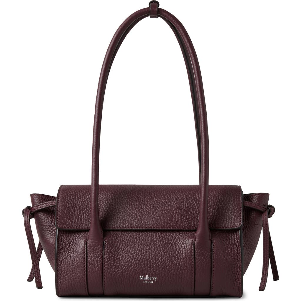 Mulberry Mini Soft Bayswater Grained Leather Satchel In Black Cherry
