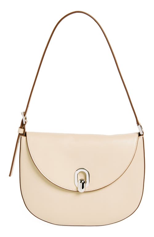 SAVETTE Small Tondo Leather Hobo Bag in Bone at Nordstrom