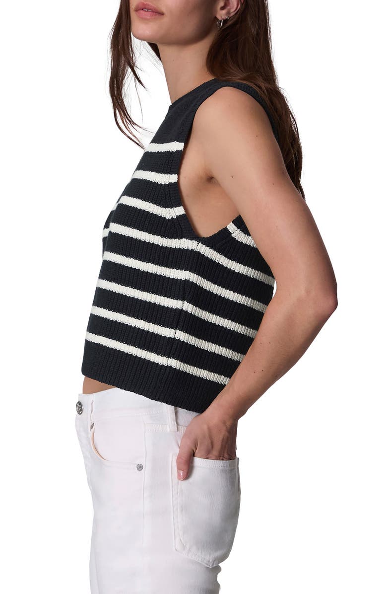 rag & bone Jen Stripe Sweater Tank, Alternate, color, Black