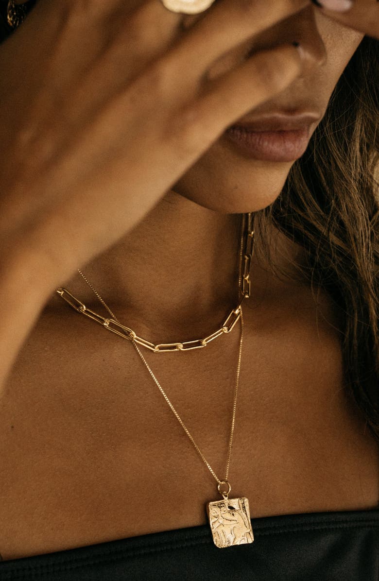 Child of Wild Bastet Pendant Necklace, Alternate, color, Gold