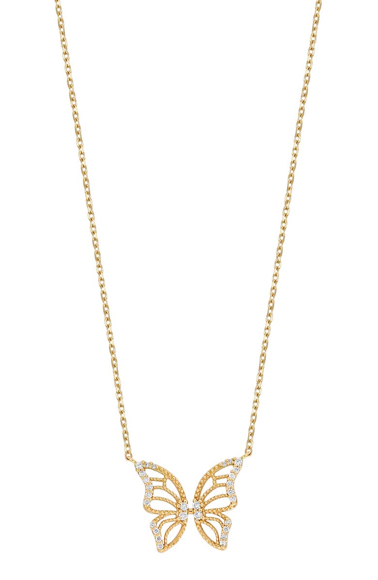 Bony Levy 18K Yellow Gold Diamond Butterfly Pendant Necklace, Main, color,