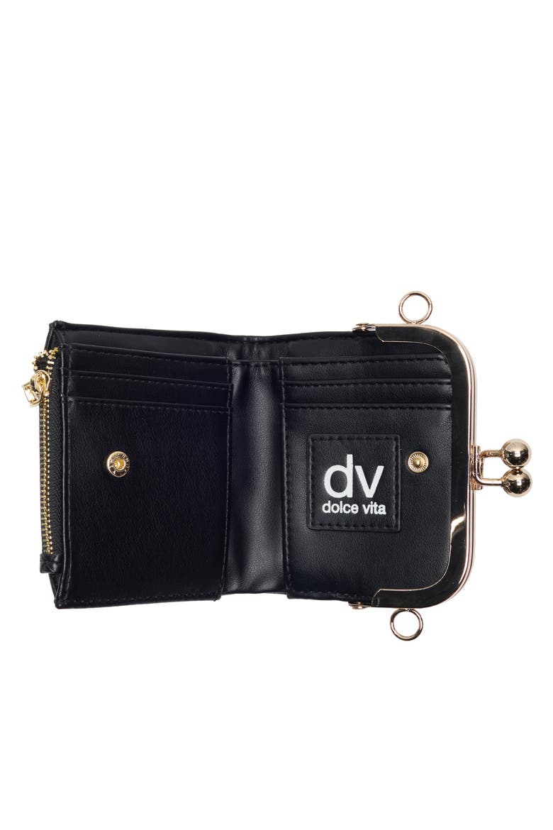 Norlia Woven Faux Leather Coin Purse, Alternate, color, BLACK