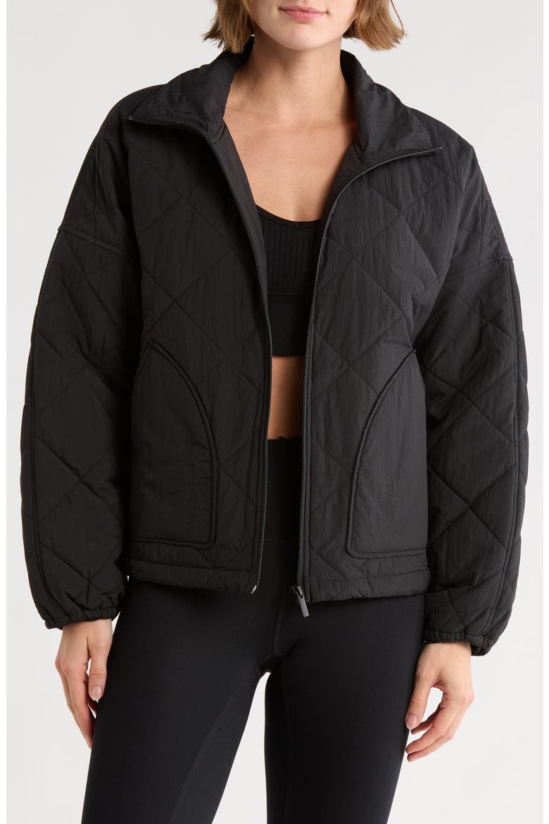 Wander Diamond Quilted Jacket, Main, color, BLACK
