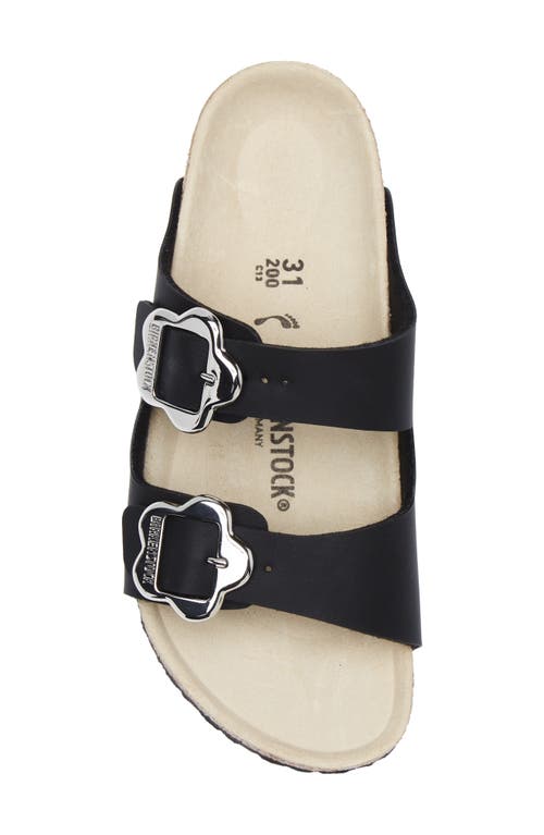 Birkenstock Arizona Flowers Double-buckle Slide Sandals In Black