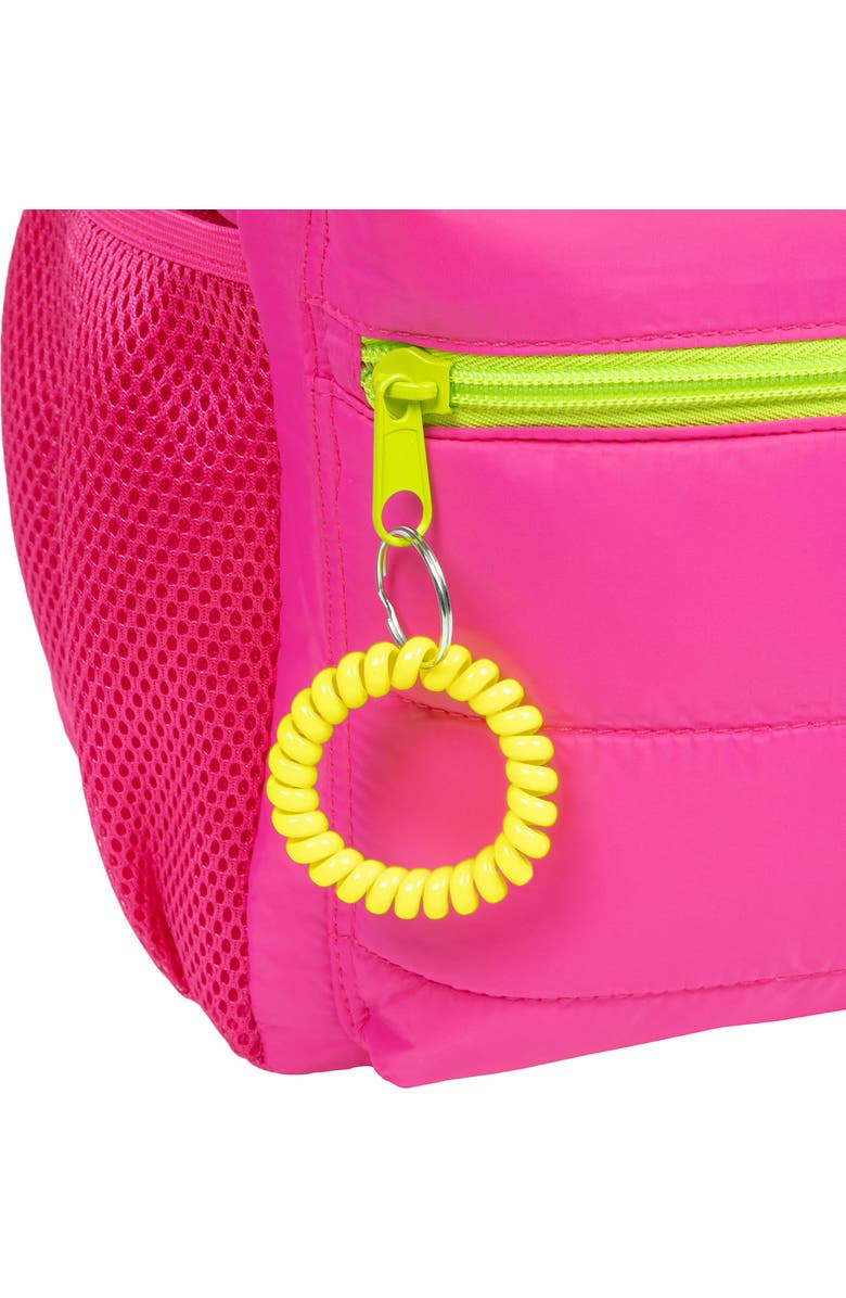 Style.Lab Debo Wavy Rainbow Puffer Backpack, Alternate, color, Pink