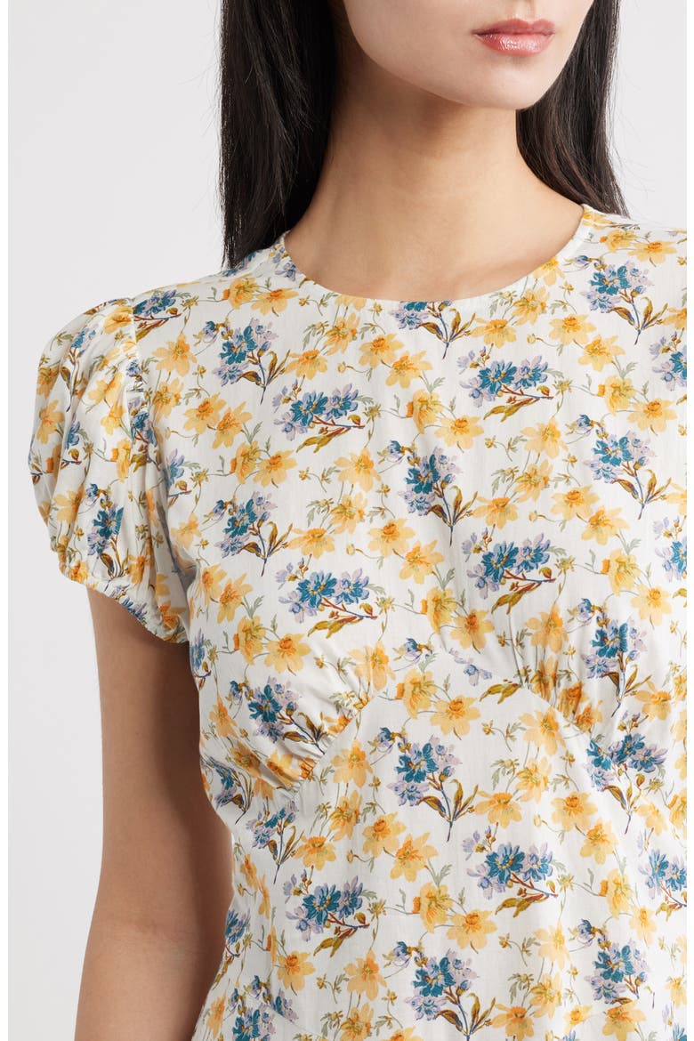 Rhodia Floral Organic Cotton Midi Dress, Alternate, color, NARCISSUS BLOOM
