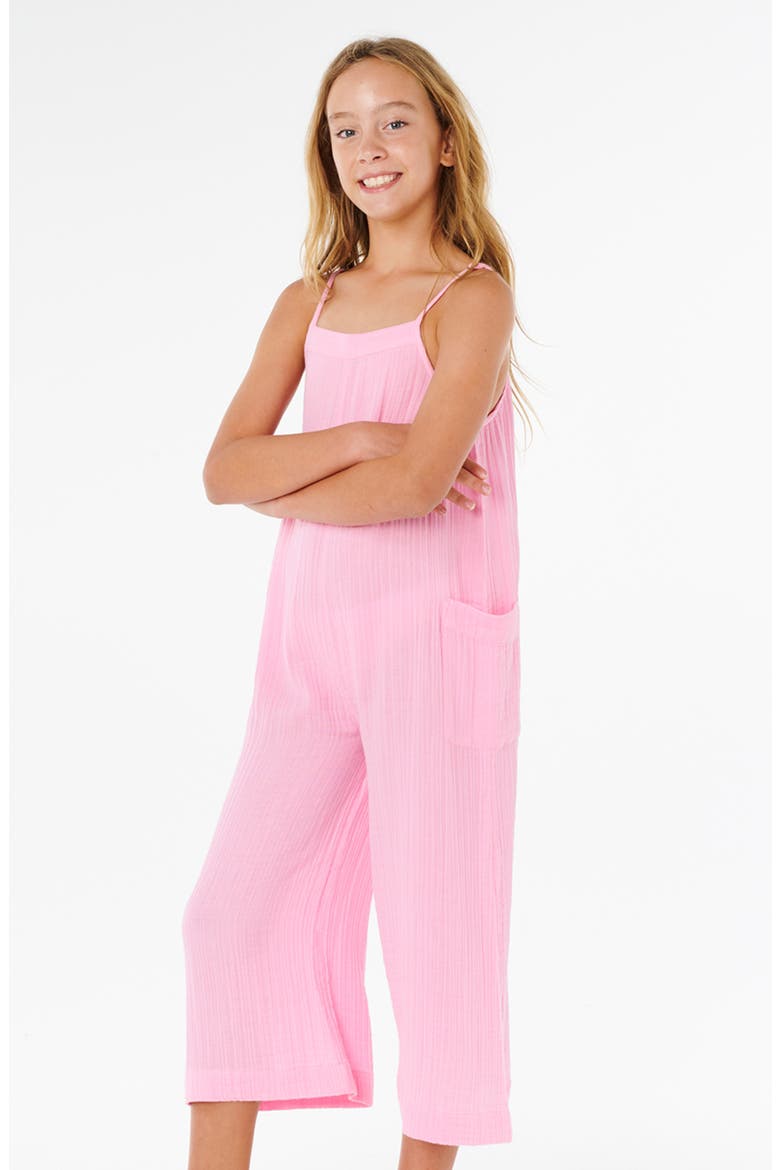 Kids' Premium Surf Cotton Gauze Jumpsuit, Alternate, color, BRIGHT PINK