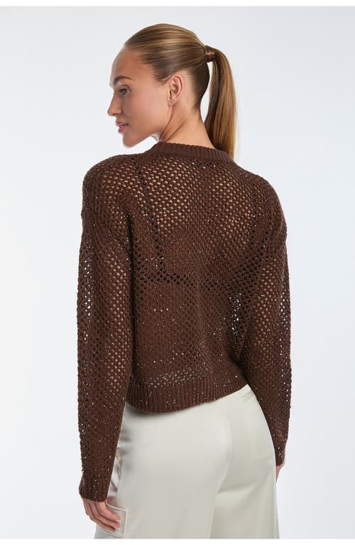 Shop Noli Yoga The Noli Shop Lucie Sequin Crochet Top In Espresso
