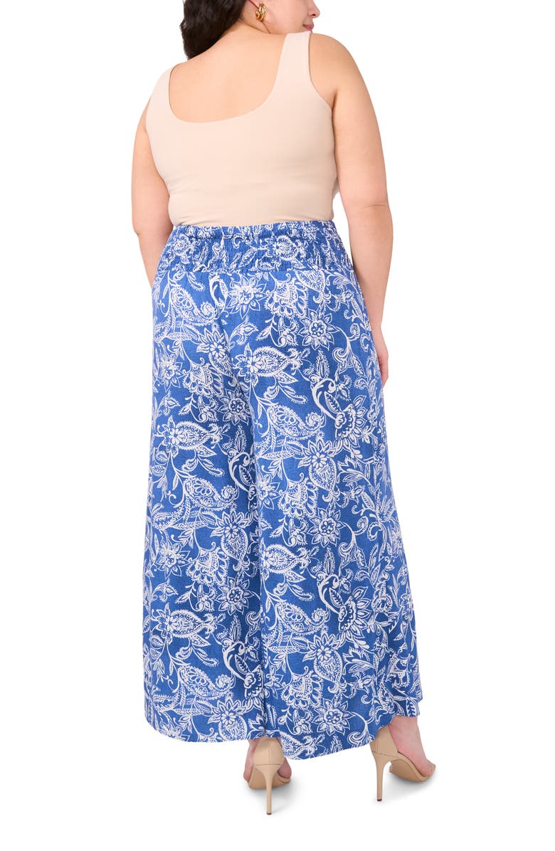 Vince Camuto Wide Leg Challis Pants, Alternate, color, Steel Blue Paisley