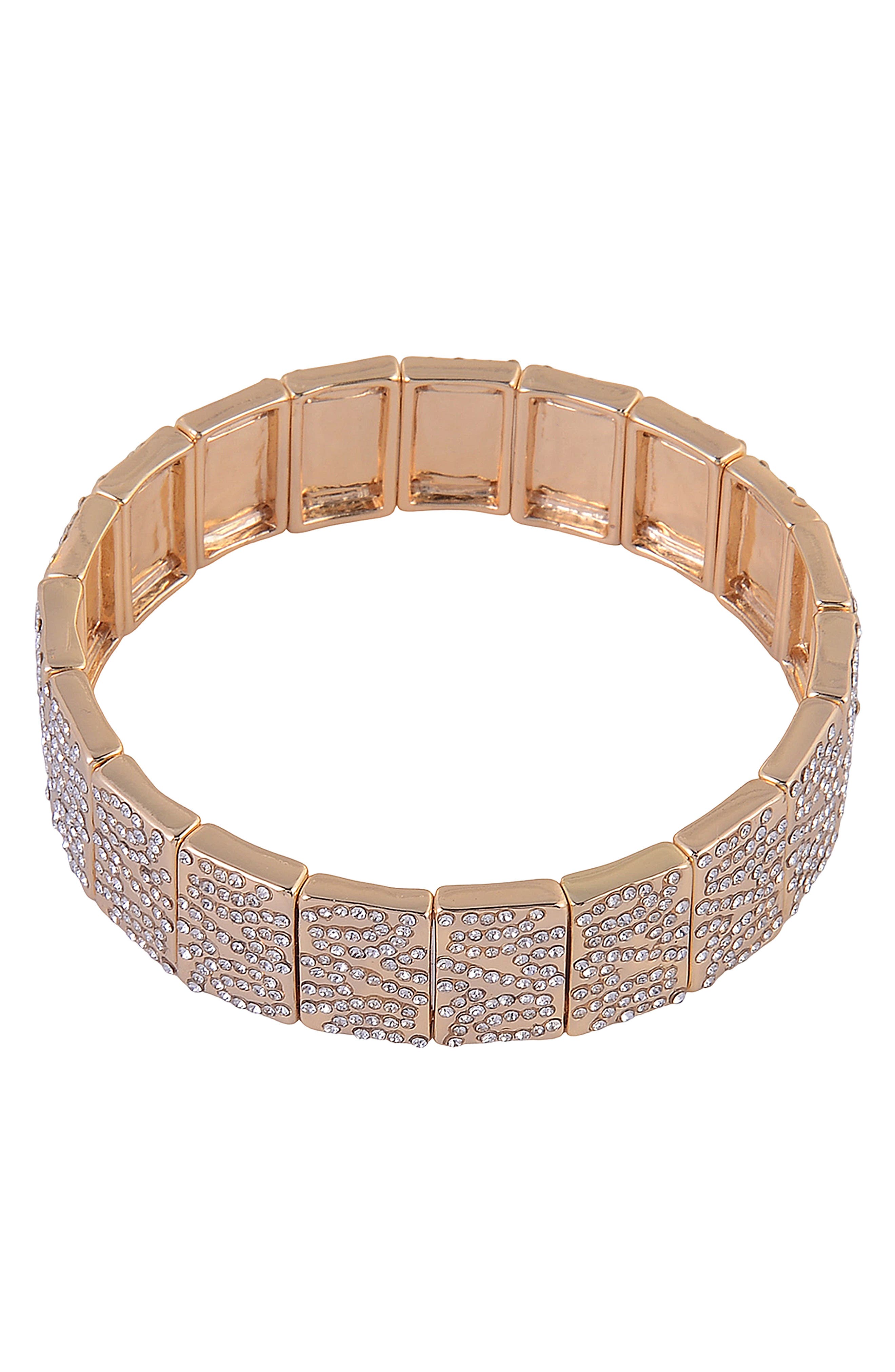 Laundry By Shelli Segal Pavé Crystal Stretch Bracelet In Gold