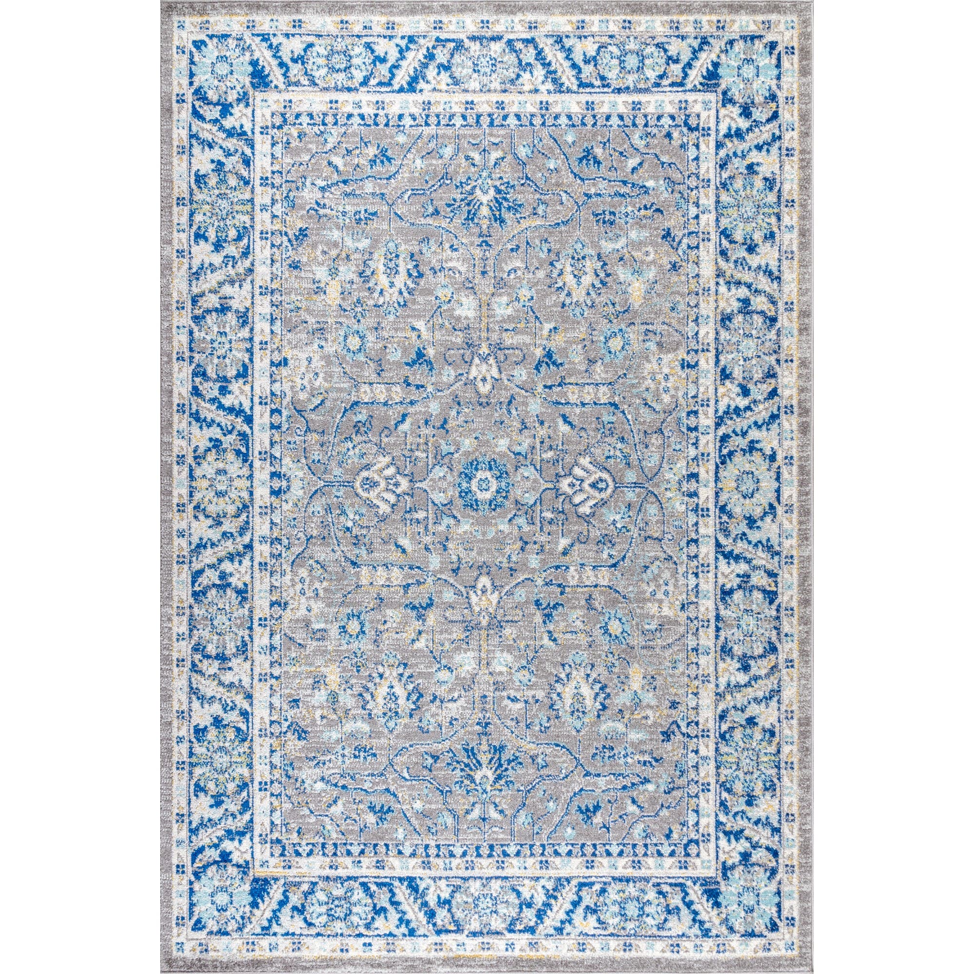 JONATHAN Y Modern Persian Boho Vintage Area Rug in Gray/navy 