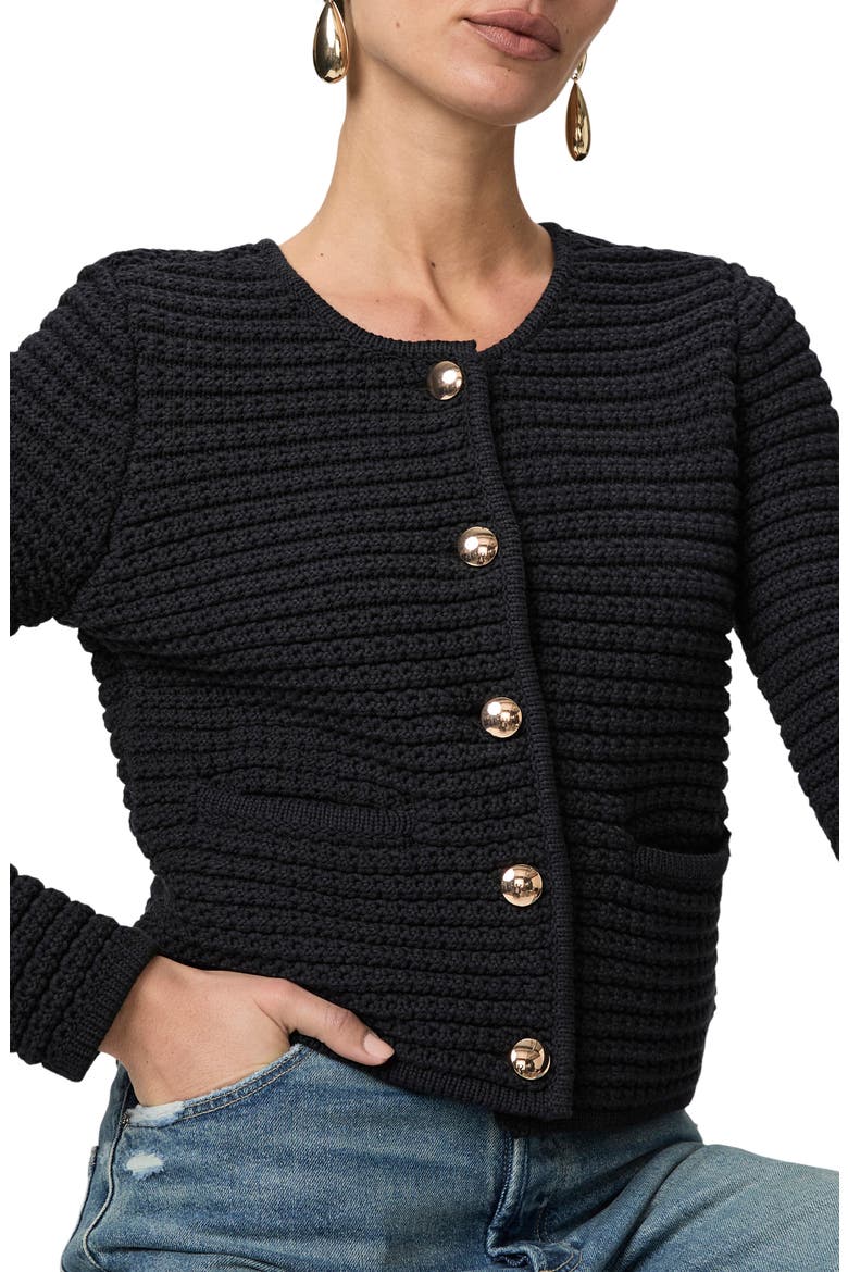 Oberon Open Stitch Cardigan, Alternate, color, BLACK