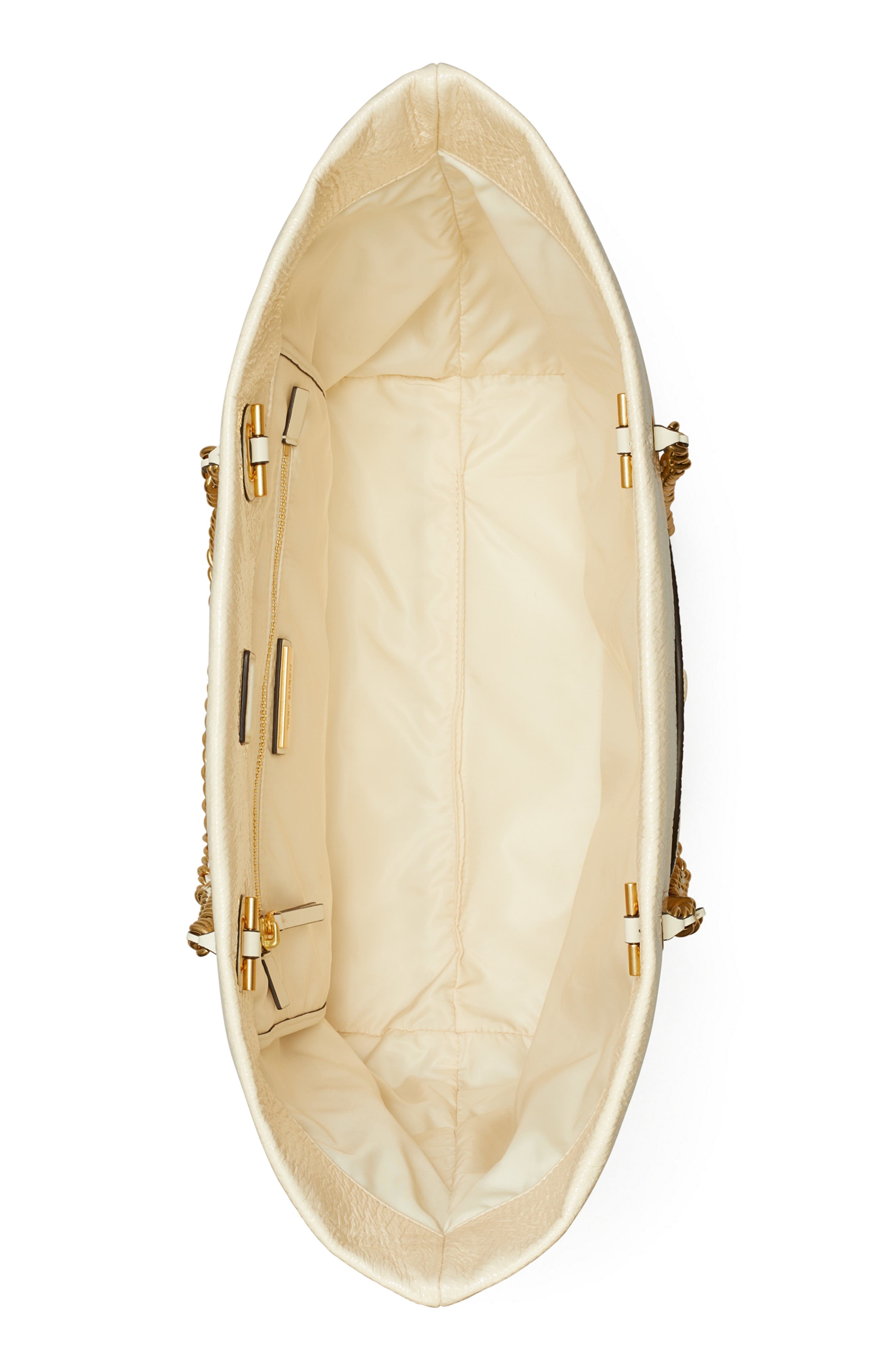 Tory Burch Ella Chain Crinkle Leather Tote, Alternate, color, 