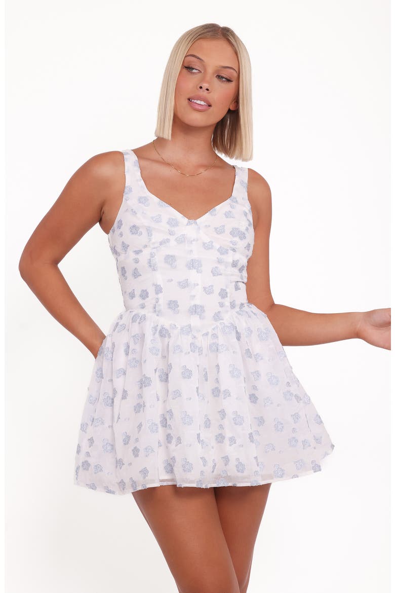 Arianne Floral Sleeveless Fit & Flare Minidress, Alternate, color, WHITE/BLUE FLORAL