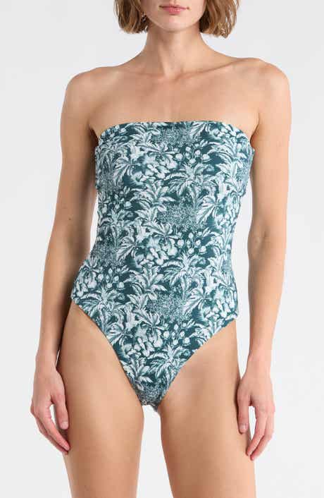 Onia Bardot Strapless One-Piece Swimsuit