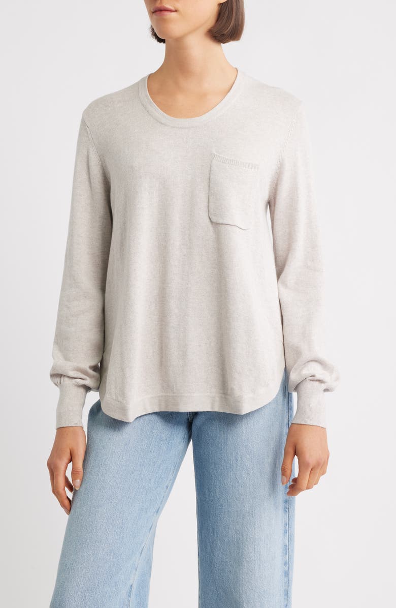 Hatley Oatmeal Cotton & Cashmere Sweater, Main, color, Oatmeal