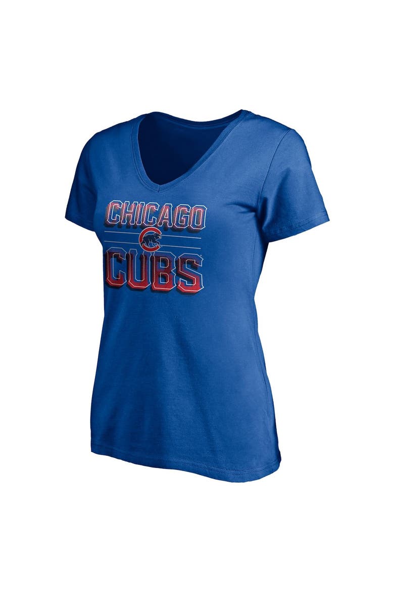 Women's Fanatics Branded Royal Chicago Cubs Compulsion to Win V-Neck T-Shirt, Alternate, color, Royal