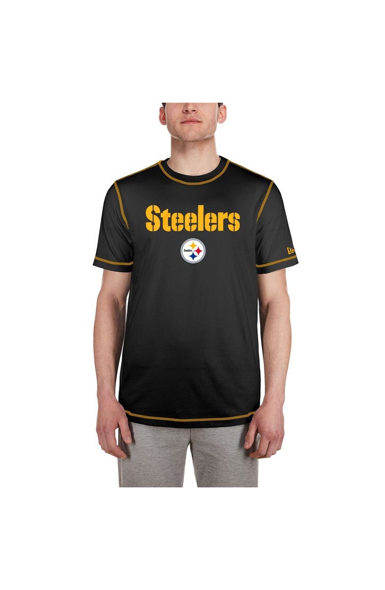 New Era Men's New Era  Black Pittsburgh Steelers Third Down Puff Print T-Shirt, Alternate, color, 