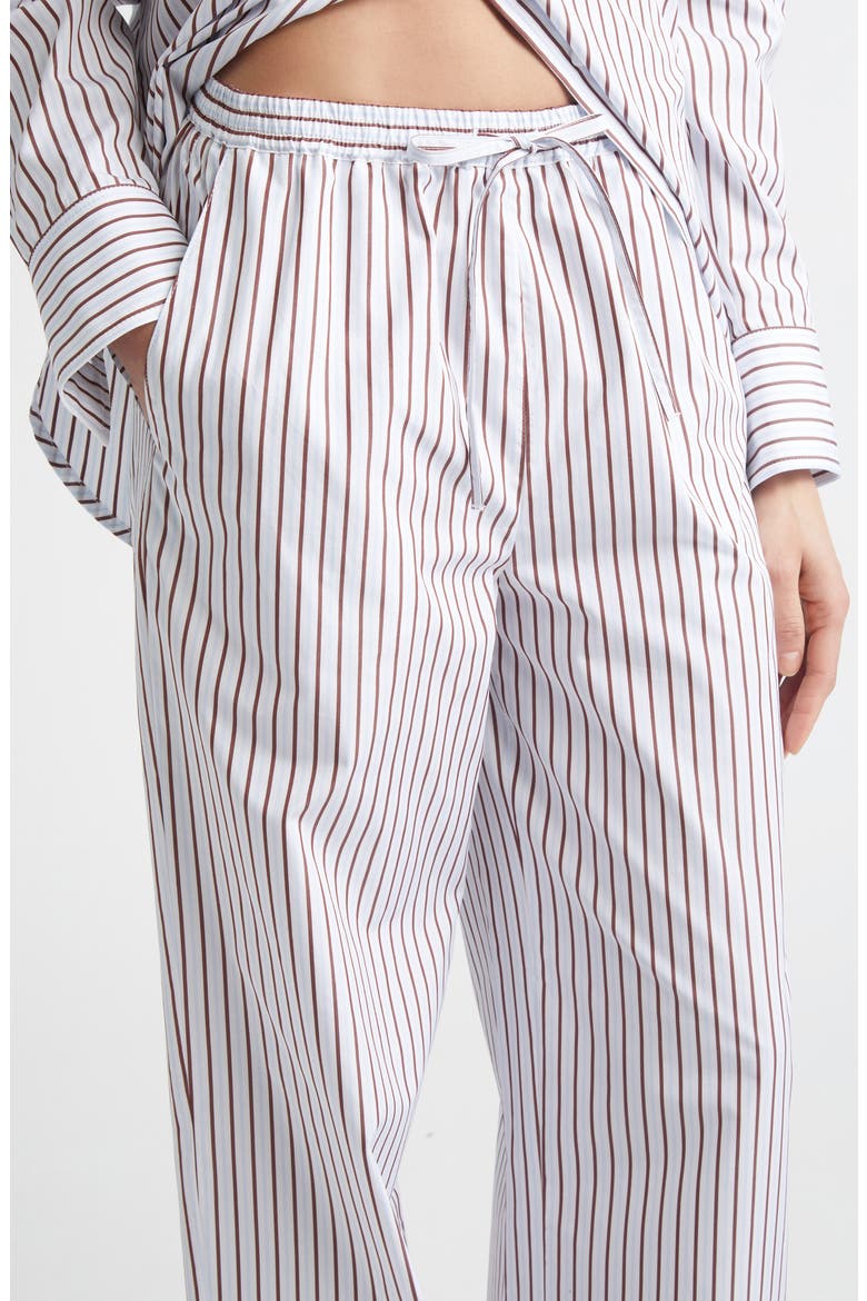 Cisco Stripe Cotton Poplin Drawstring Pants, Alternate, color, DARK RED/ LIGHT BLUE
