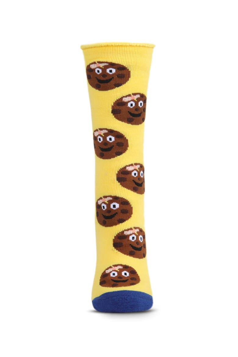 Big Kid's Tough Cookie Greeting Card Crew Socks, Alternate, color, Yellow