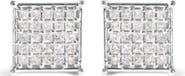 Haus of Brilliance 10K White Gold 3/4 Cttw Princess Diamond Composite Stud Earrings