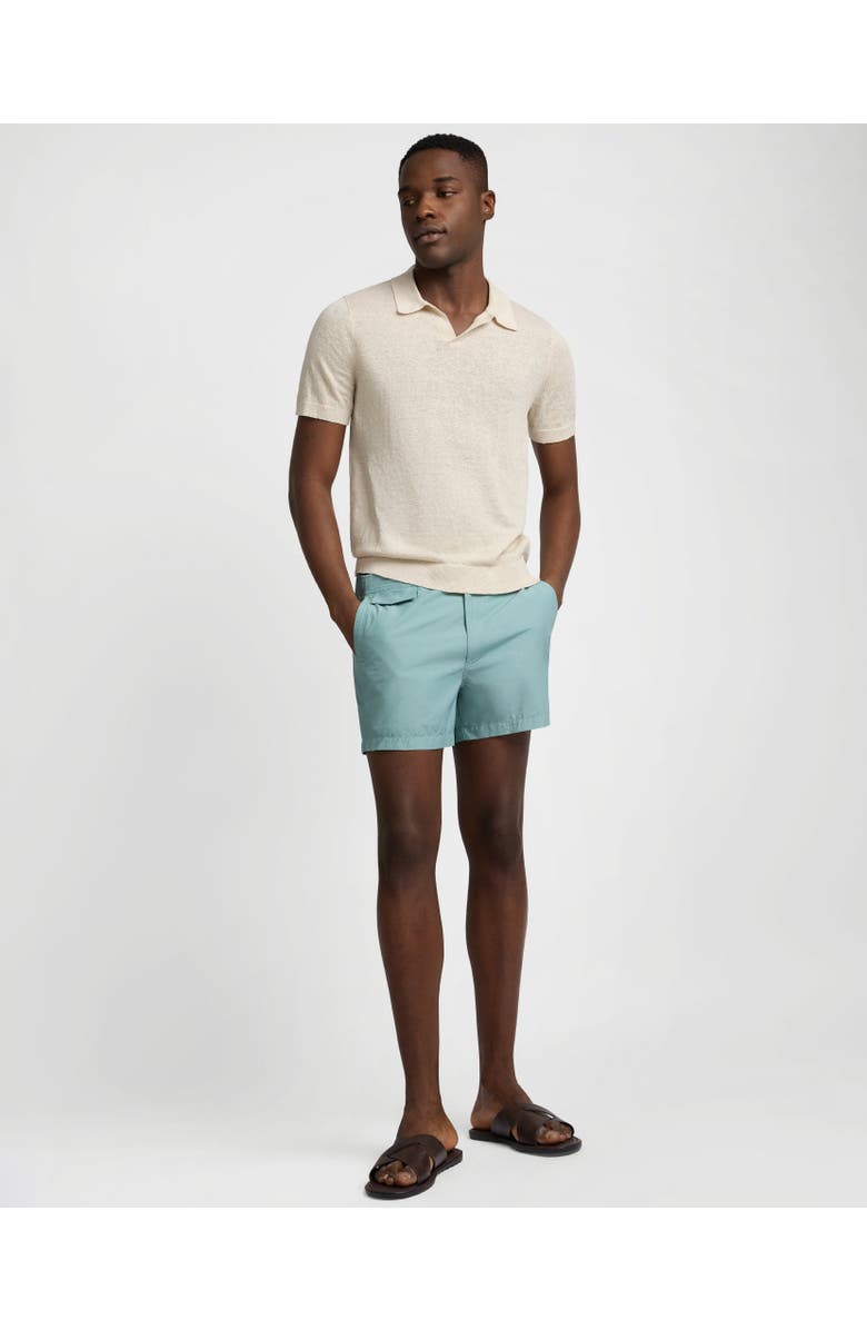 Onia Linen Johnny Collar Polo, Main, color, Sand