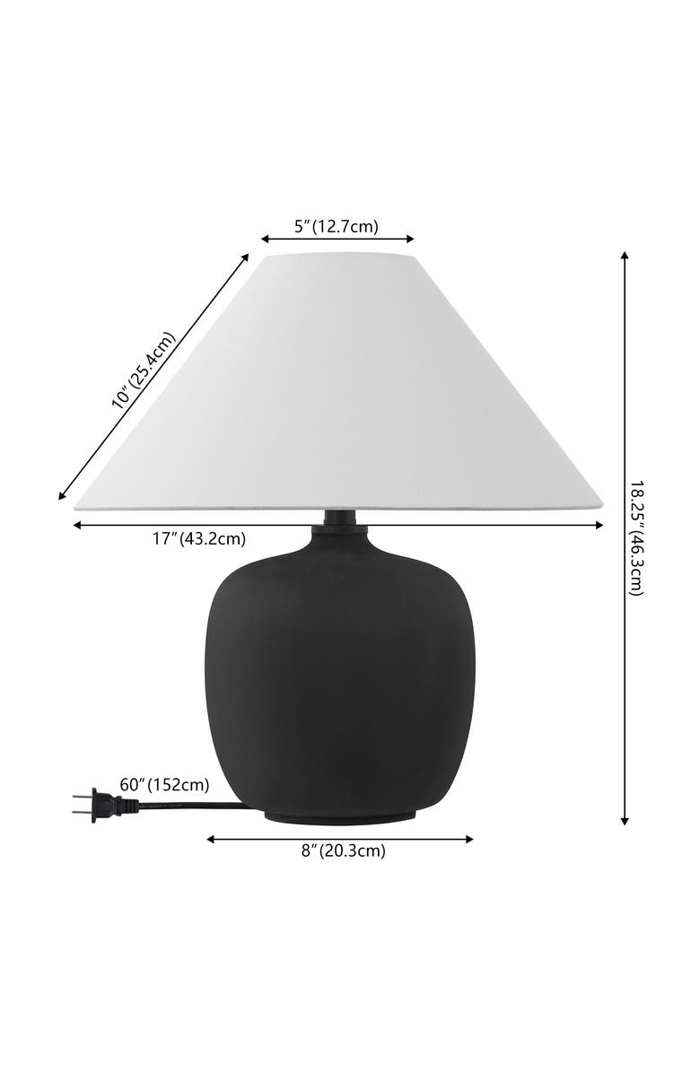 JONATHAN Y Delphi 18.25" Minimalist Scandinavian Resin/Iron LED Table Lamp, Alternate, color, Matte Black